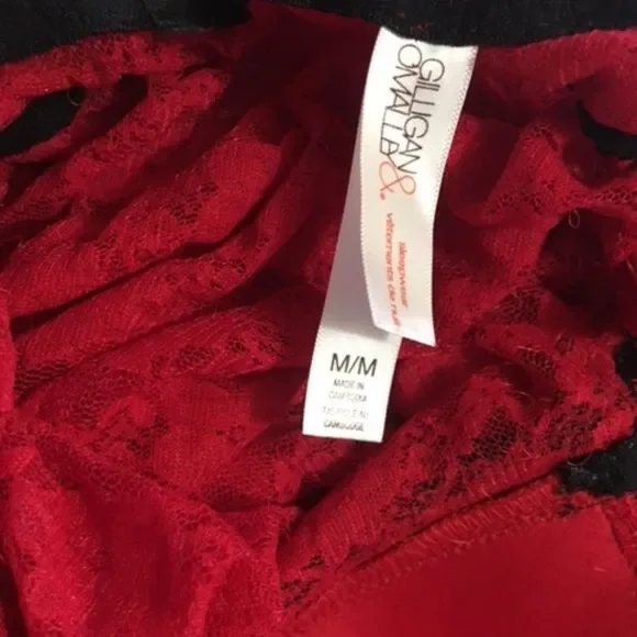 Women's Gilligan & O'Malley Chemise--Size M--Red/Black - Picture 3 of 3